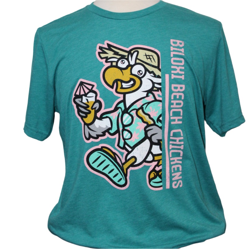 Biloxi Beach Chicken Logo Split Tee