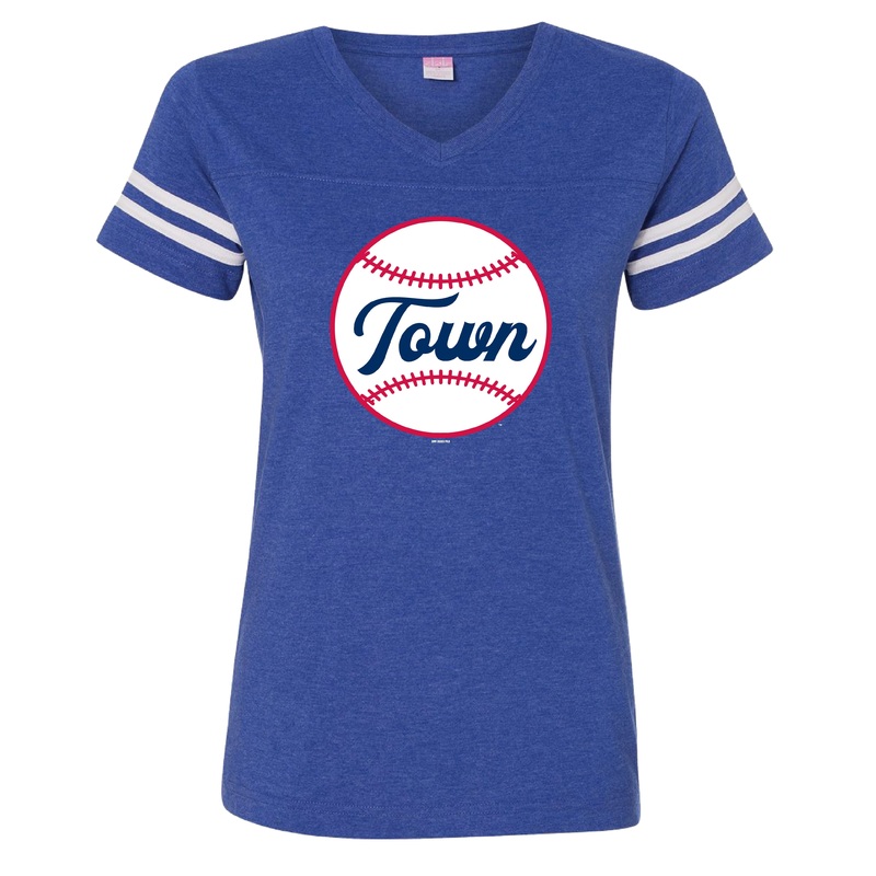 Bimmridder Blue Baseballtown Sporty Women’s V-Neck T-Shirt