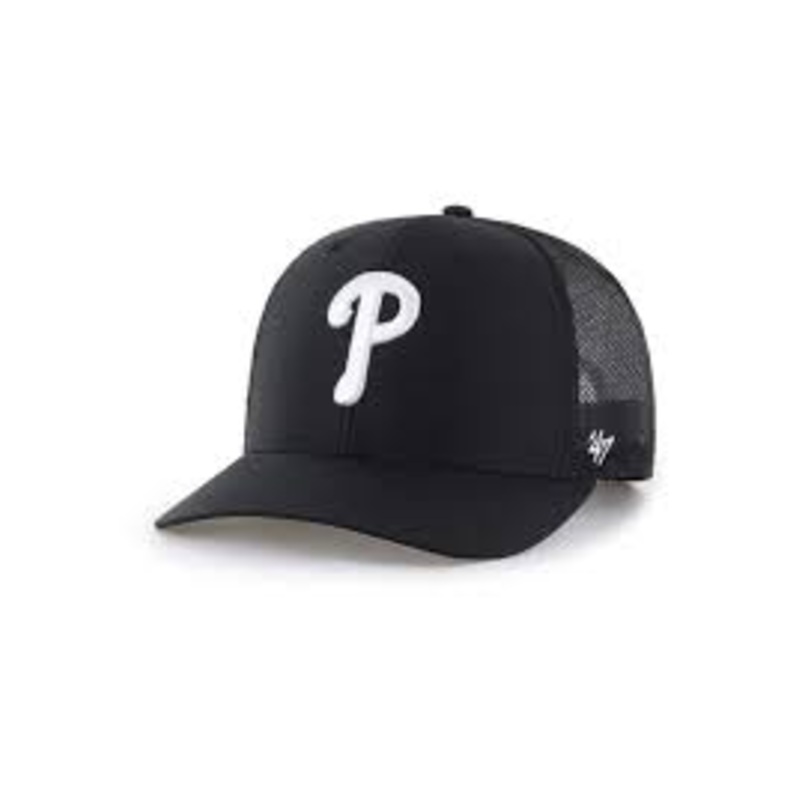 All Black Phillies P 47 Brand Trucker Hat