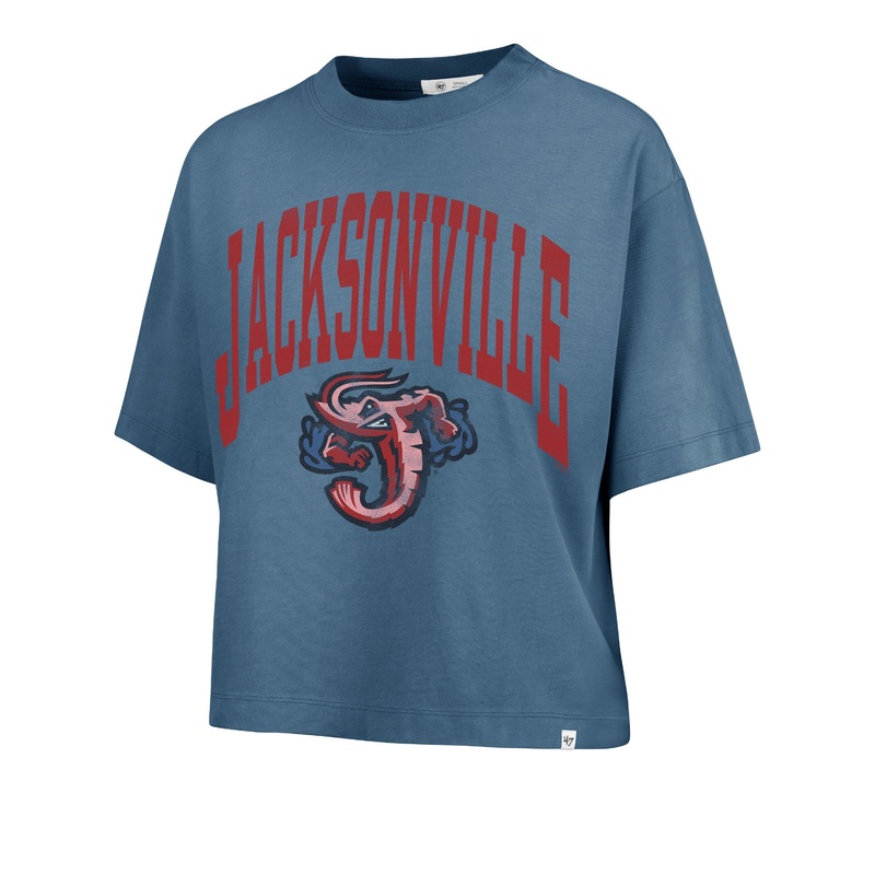 Jacksonville Jumbo Shrimp ’47 Ladies Shale Montauk Crop Tee