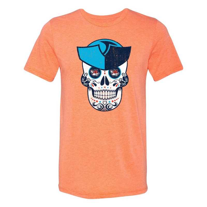 Somerset Patriots Men’s Copa Orange Soft Style Sugar Skull Tee