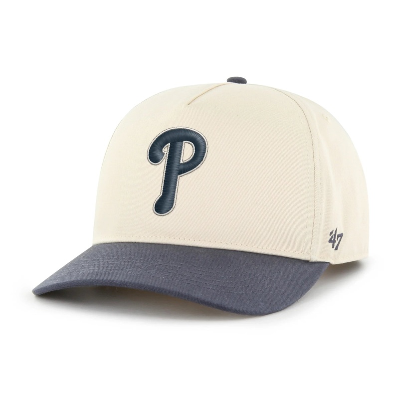Two tone Navy and Beige Phillies P Hitch ’47 brand hat