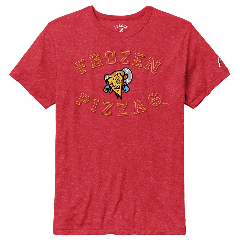 Frozen Pizzas League Heather Red Victory Falls Pizza Slice Tee