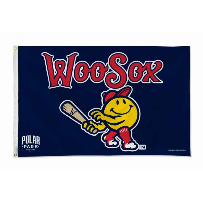 Worcester Red Sox Navy Smiley Banner Flag