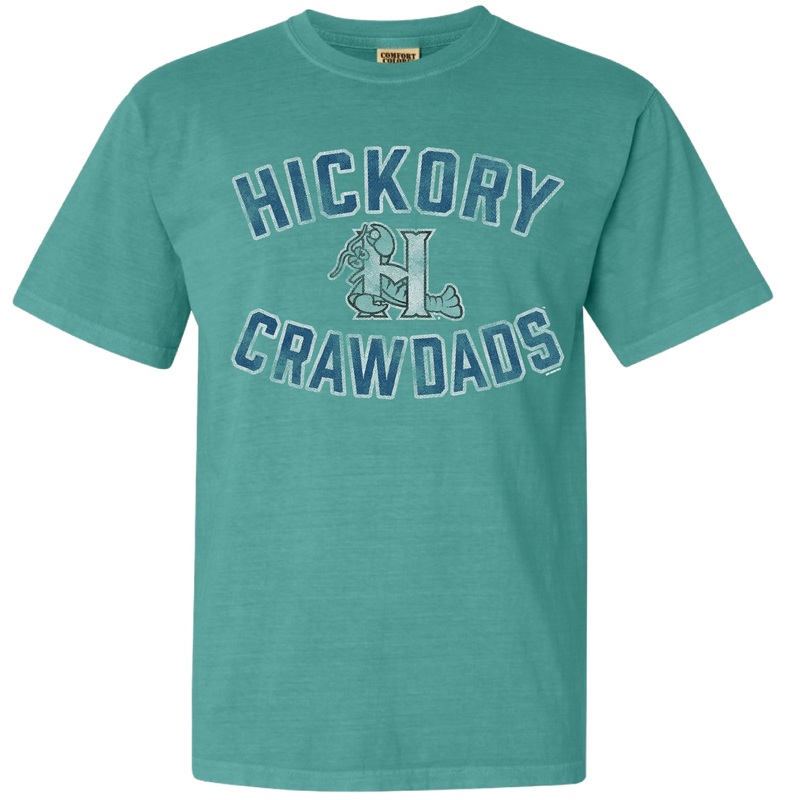 Hickory Crawdads Comfort Colors Seafoam Gooseneck Adult Tee