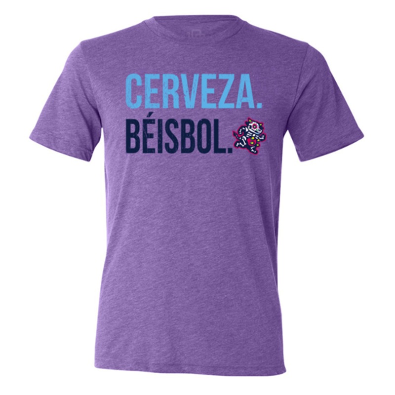 Los Granjeros de Wisconsin 108 Stitches Purple Cerveza. Beisbol. Tee