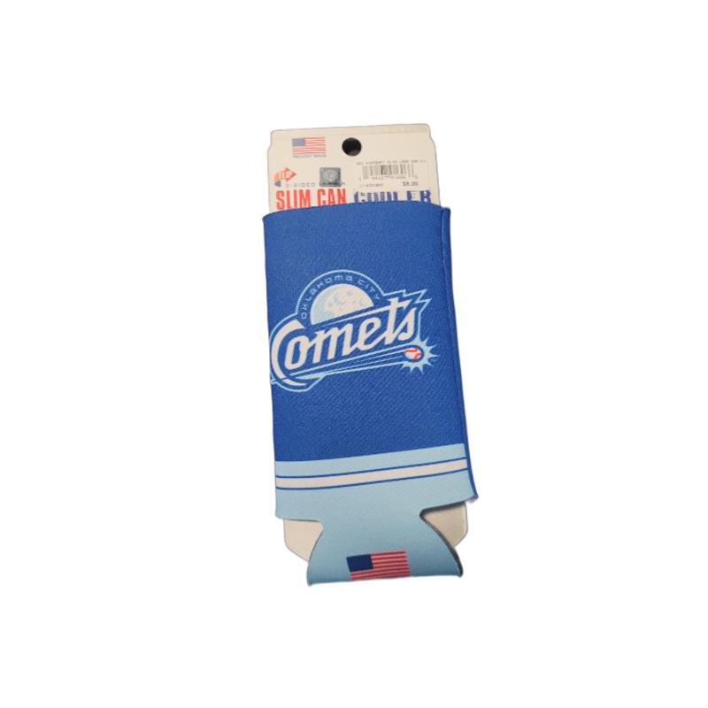 OKC Comets Primary Script 12oz Slim Can Cooler