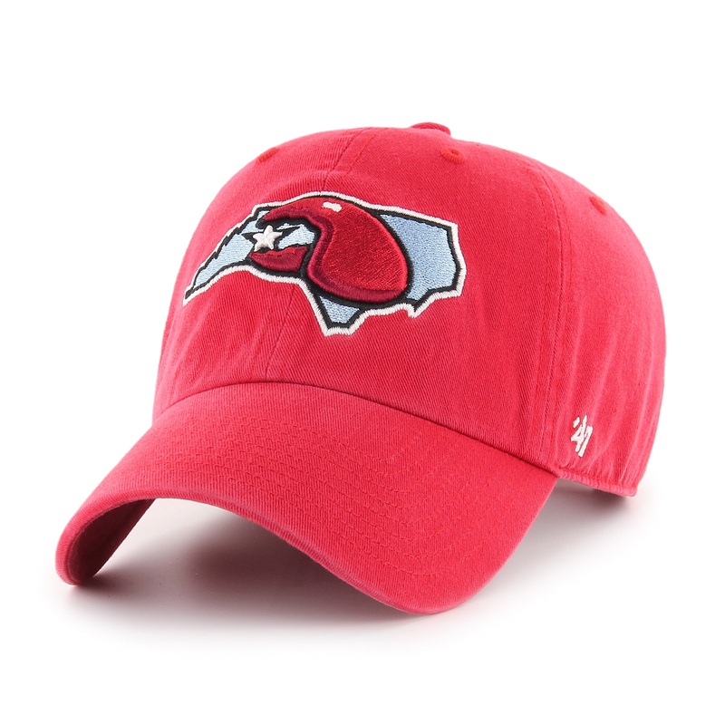 Hickory Crawdads ’47 Red Cleanup State Logo Adjustable Hat