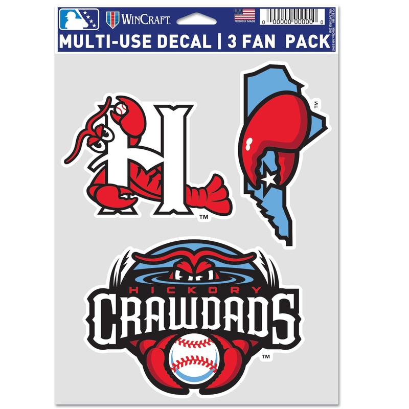 Hickory Crawdads Multi-Use 3 Pack decal