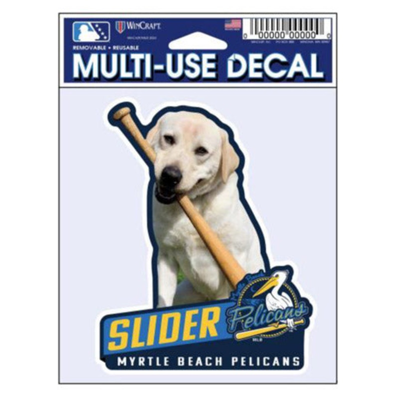 Myrtle Beach Pelicans Wincraft 4×4 Slider the Bat Dog Decal