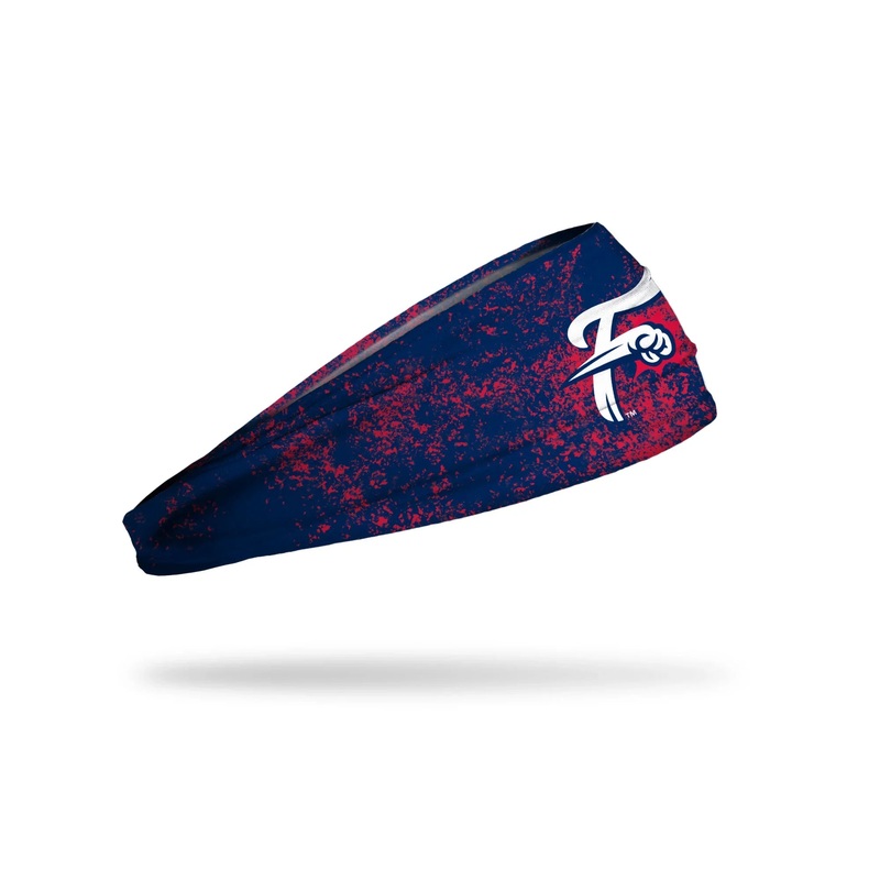 Red and Blue splatter F- Fist Headband
