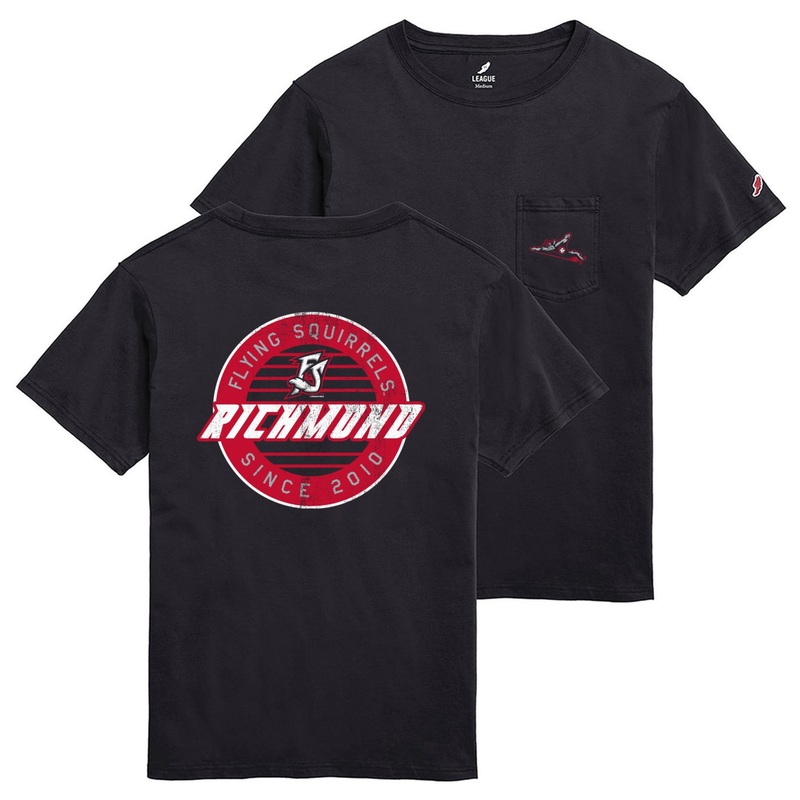 Richmond Flying Squirrels League Black Pocket Tee