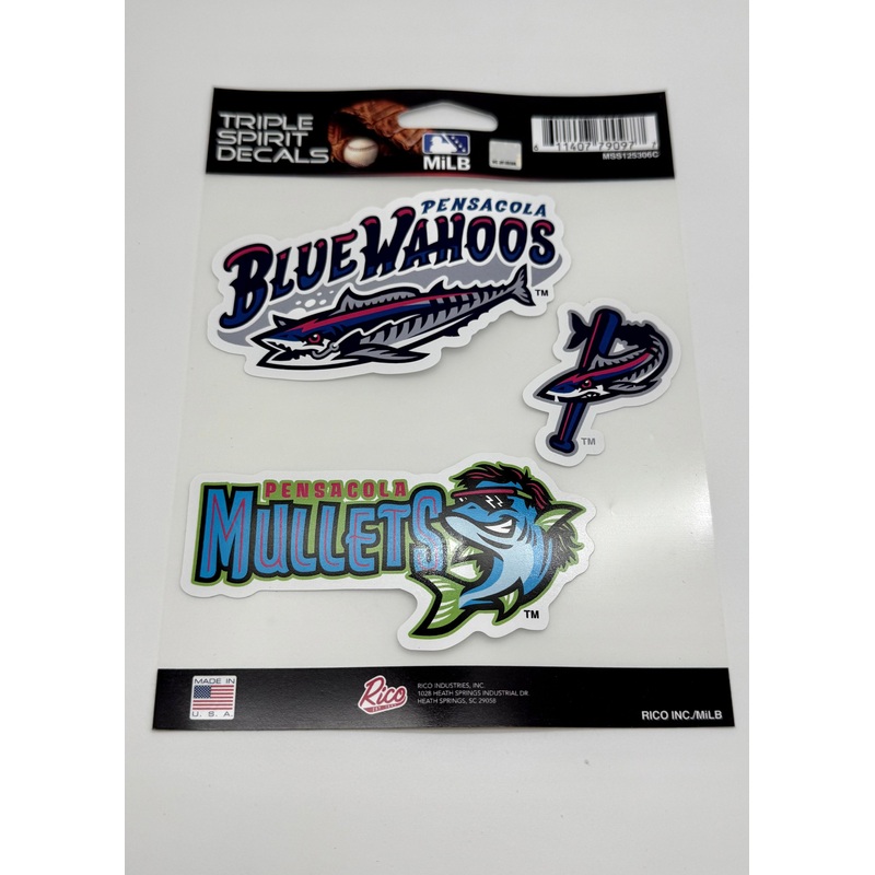 Pensacola Blue Wahoos Sticker Pack