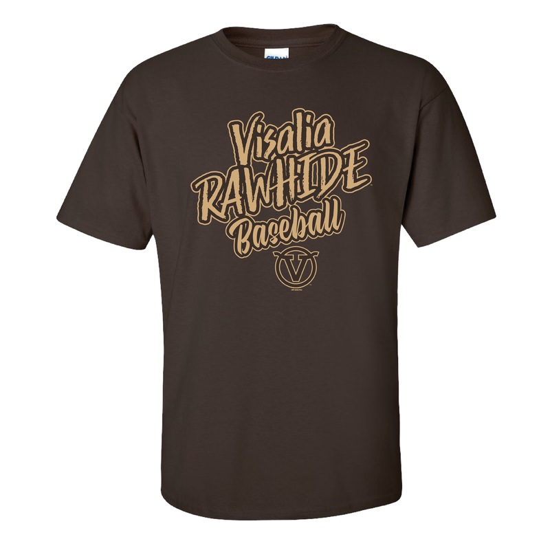 Visalia Rawhide Baseball Dark Chocolate Tee