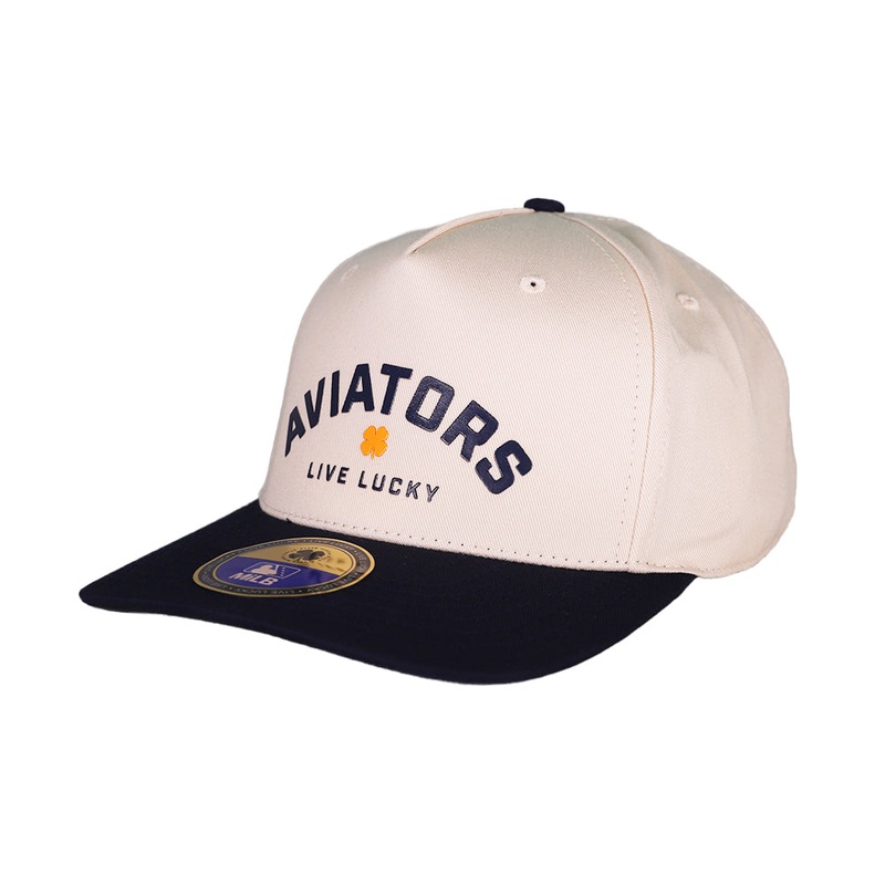 Black Clover Aviators Superstition Cream/Navy Snapback Hat