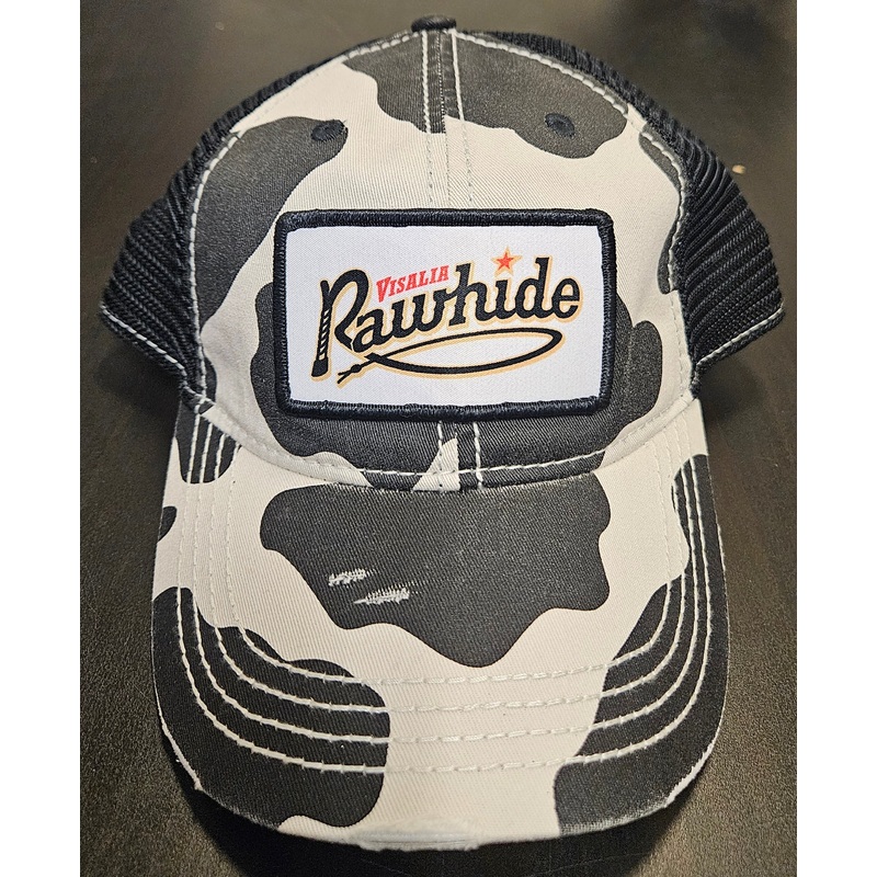 Cow Print Rawhide Patch Hat