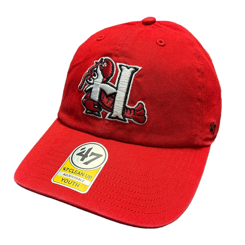 Hickory Crawdads ’47 Red Cleanup Youth H Logo Adjustable Hat