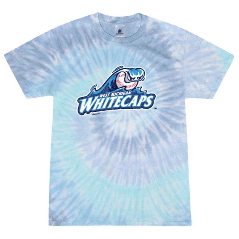 West Michigan Whitecaps Youth Primary Distressed Lagoon Tie-Dye Tee