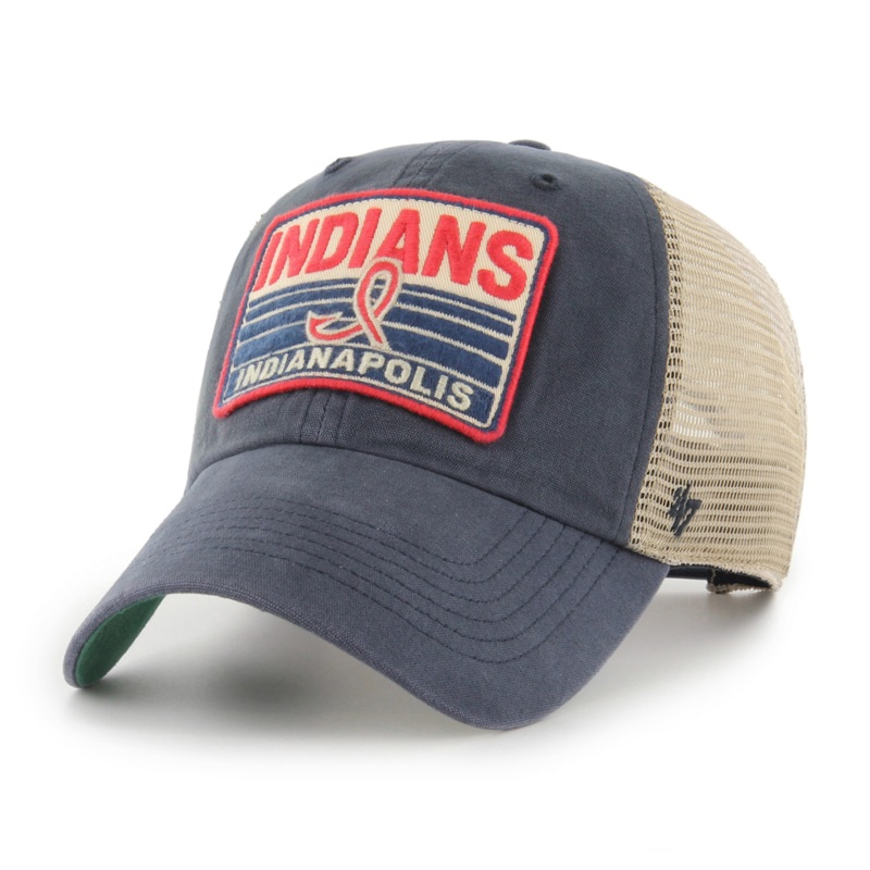Indianapolis Indians ’47 Adult Navy 1950’s 4-Stroke Snapback Trucker Adjustable Clean Up Cap
