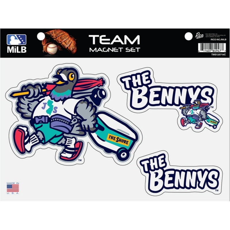 Jersey Shore BlueClaws TNC The Bennys 3 Piece Magnet Set