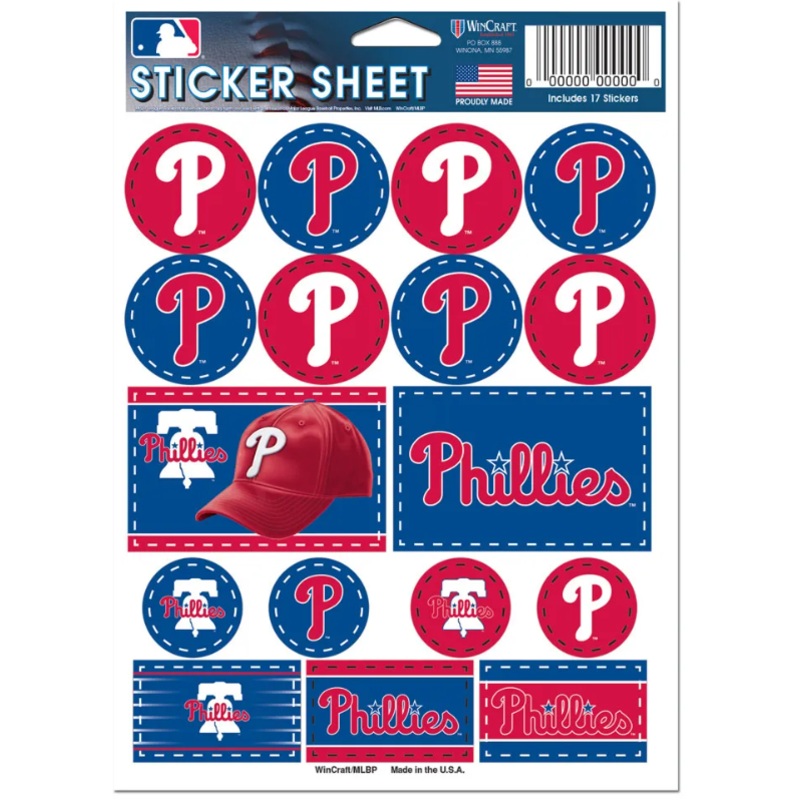 Philadelphia Phillies Vinyl Sticker Sheet 5″ x 7″