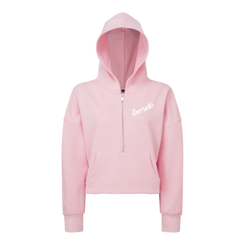 Eugene Emeralds Tri-Dri Women’s Pink Half-Zip Hooded Sweatshirt