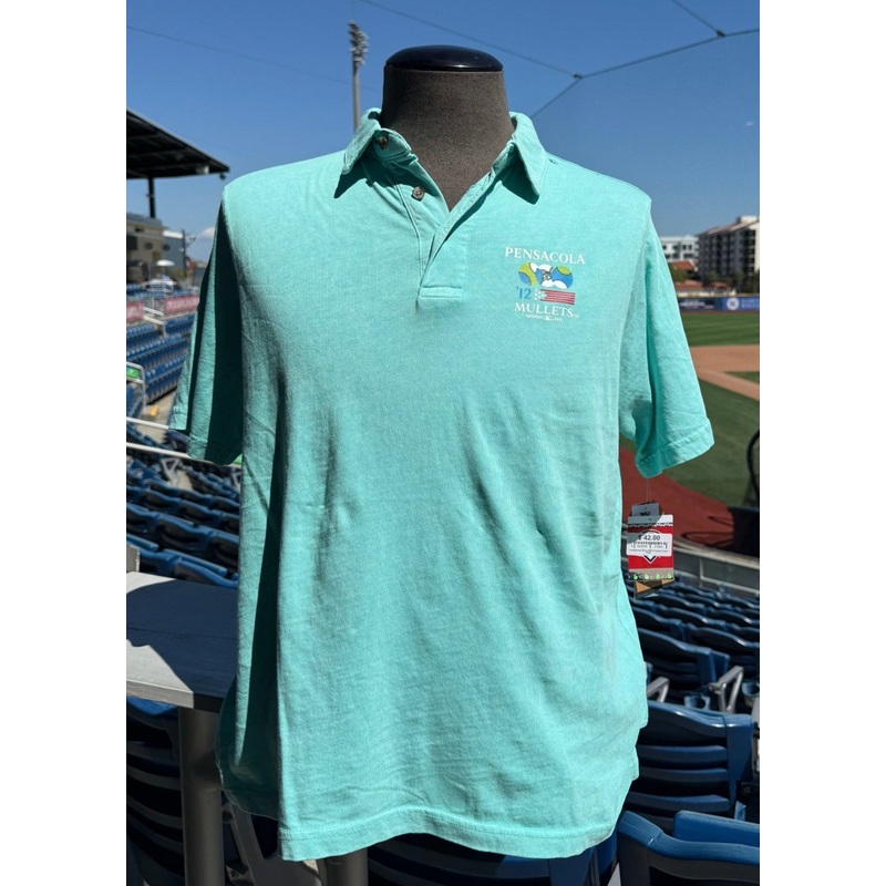 Pensacola Blue Wahoos Mullets Coastal Color Polo