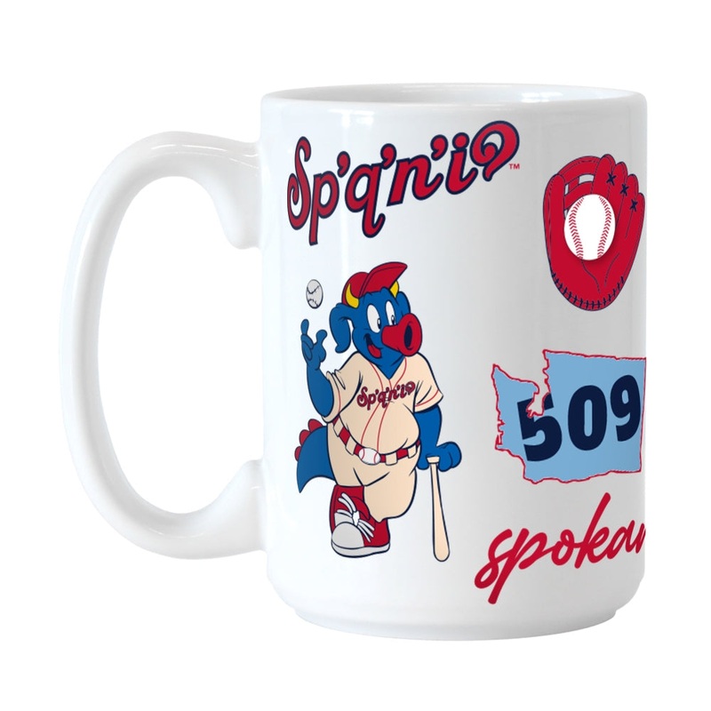 Spokane Indians White Scatter Mug