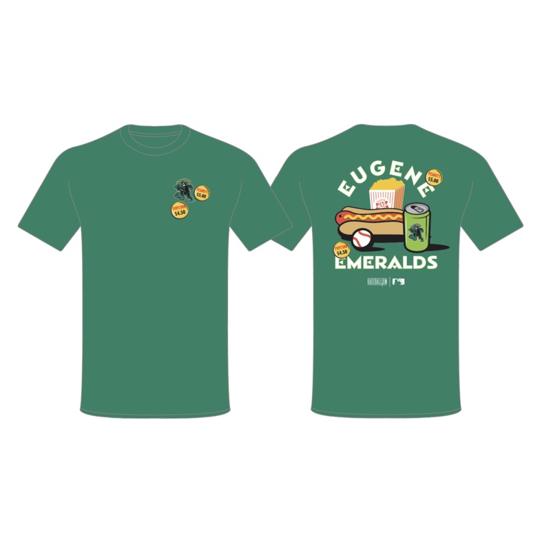 Eugene Emeralds Baseballism Ballpark Food T-Shirt