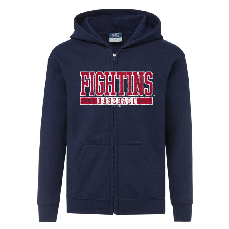 Fightins Baseball youth zip up hood MV Sport