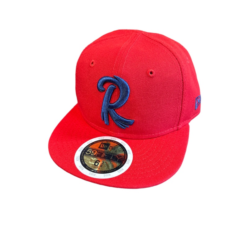 New Era Kid’s 59Fifty Road- Red w/ Navy Feathered “R”