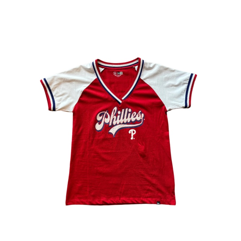 New Era Philadelphia Phillies Women’s V-Neck Sparkle Tee