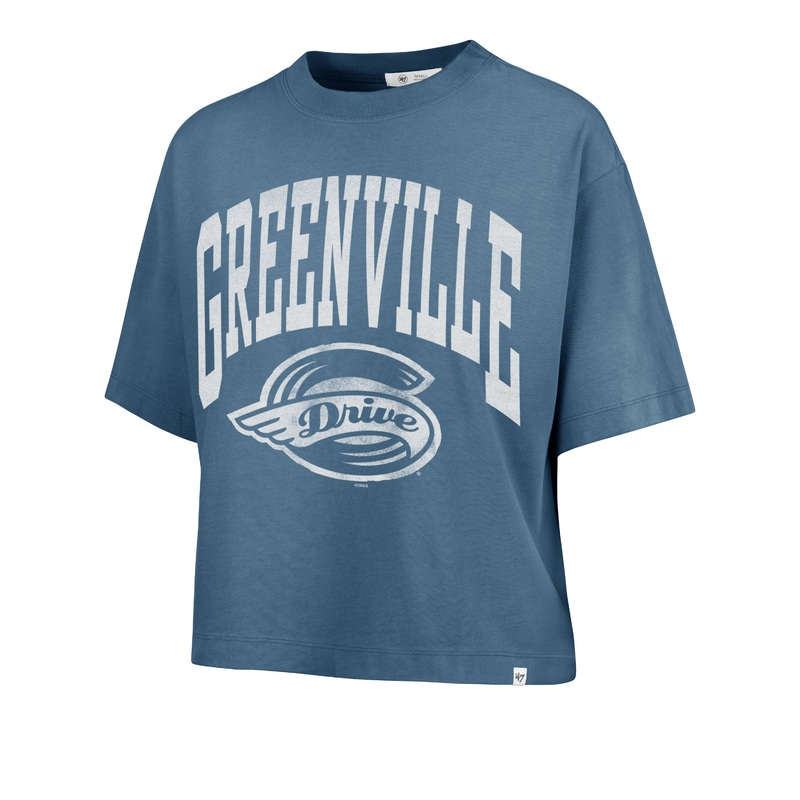 Greenville Drive 47 Brand Women’s Shale Montauk Crop Tee