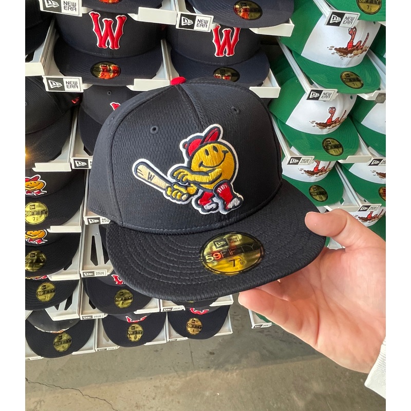 Worcester Red Sox NEW MiLB Logo Navy Smiley Diamond Era Batting Practice 59FIFTY Hat