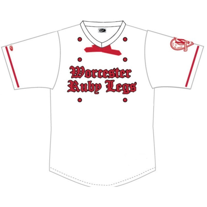 Worcester Ruby Legs White/Red Replica Jersey