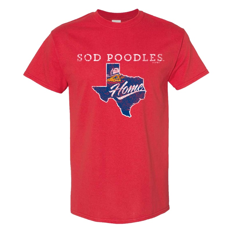 Amarillo Sod Poodles Red Texas Game Home Tee