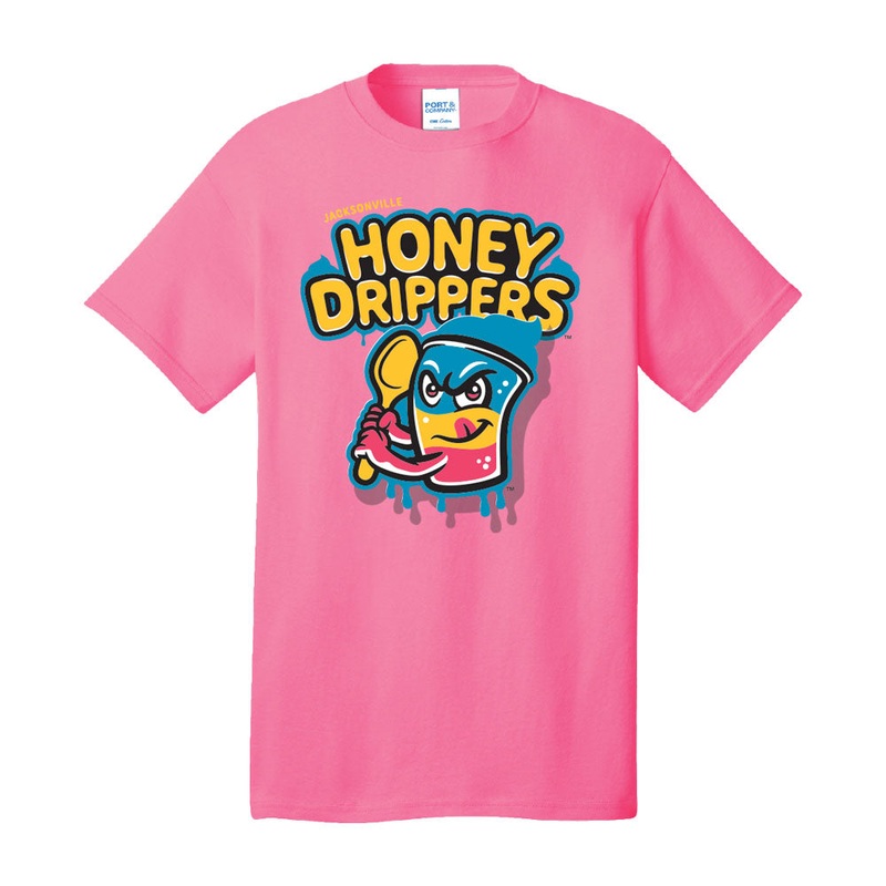 Jacksonville Jumbo Shrimp Honey Drippers Pink Logo Tee