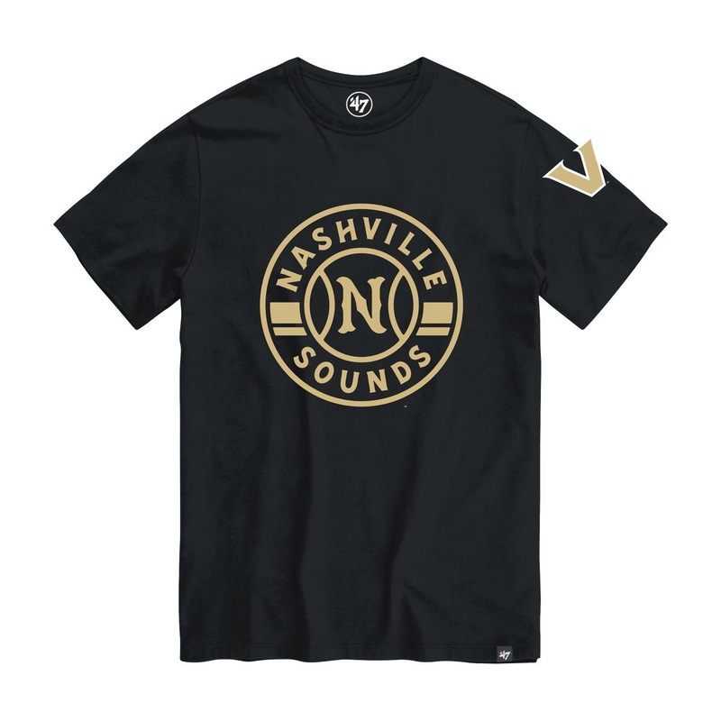 Nashville Sounds x Vanderbilt University ’47 Brand Flint Black Franklin Tee