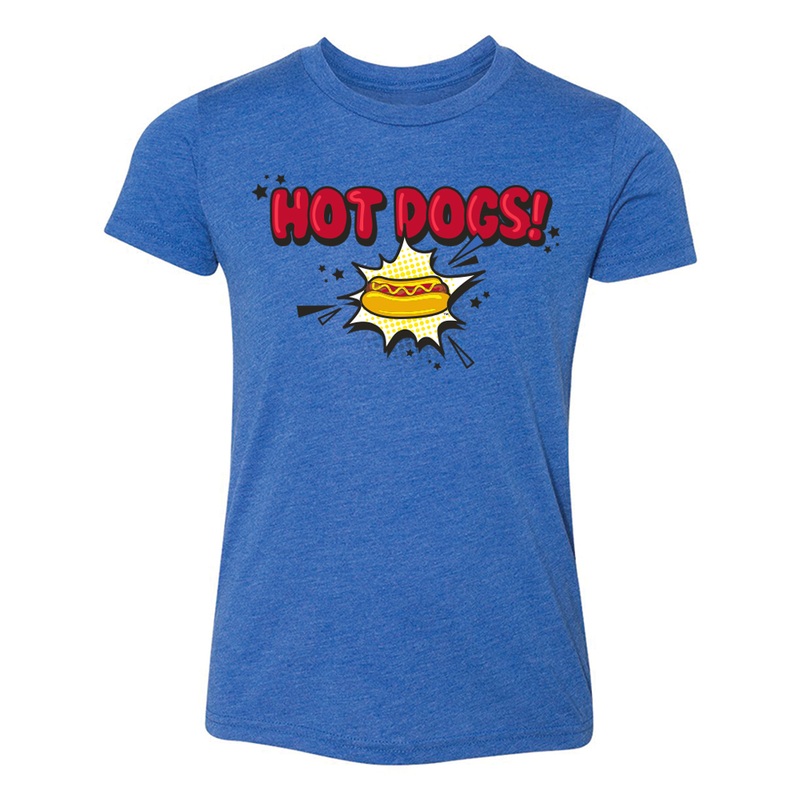108 Stitches Royal Hot Dog Burst Youth Tee