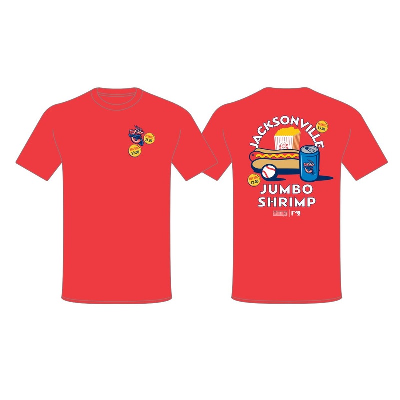 Jacksonville Jumbo Shrimp Baseballism Ballpark Food Tee