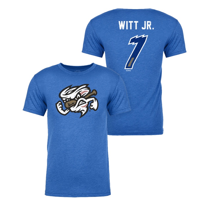 Omaha Storm Chasers 108 Stitches Men’s Bobby Witt Jr. Player Royal Tee
