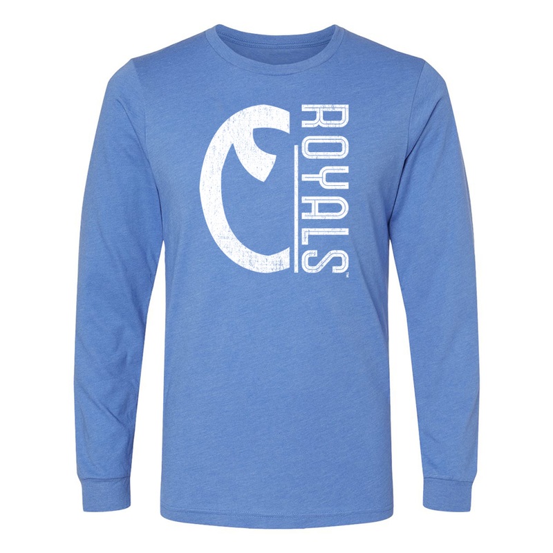 Omaha Storm Chasers 108 Stitches Men’s Split Screen Omaha Royals Light Blue LS Tee