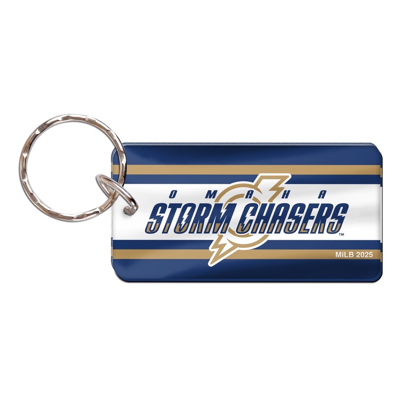 Omaha Storm Chasers Wincraft Rectangle Stripe Premium Key Ring