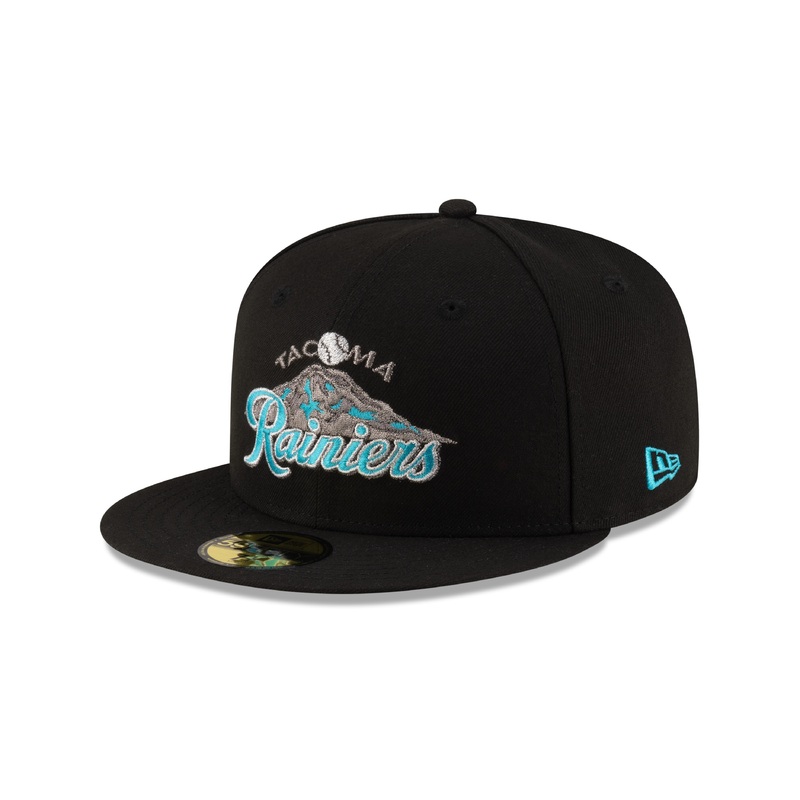 Tacoma Rainiers New Era 59Fifty Black Metallic Classic Mountain Cap