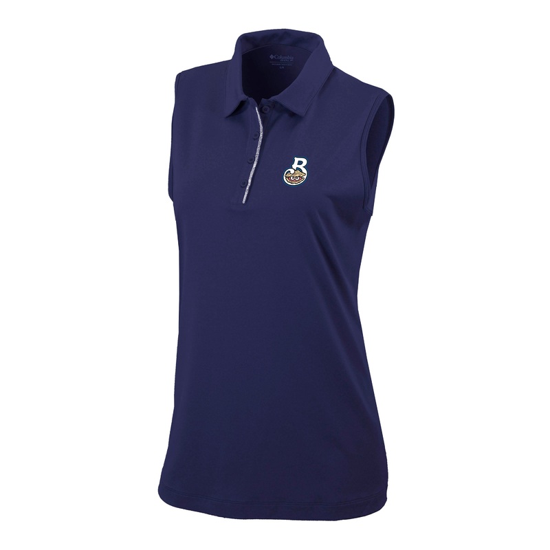 Columbia Women’s Tend the Ball Tank in Collegiate Navy Blue with Shuckers Home Logo
