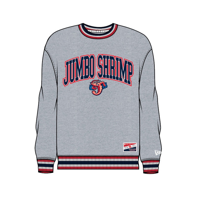 Jacksonville Jumbo Shrimp New Era Vintage Heather Crew Sweatshirt
