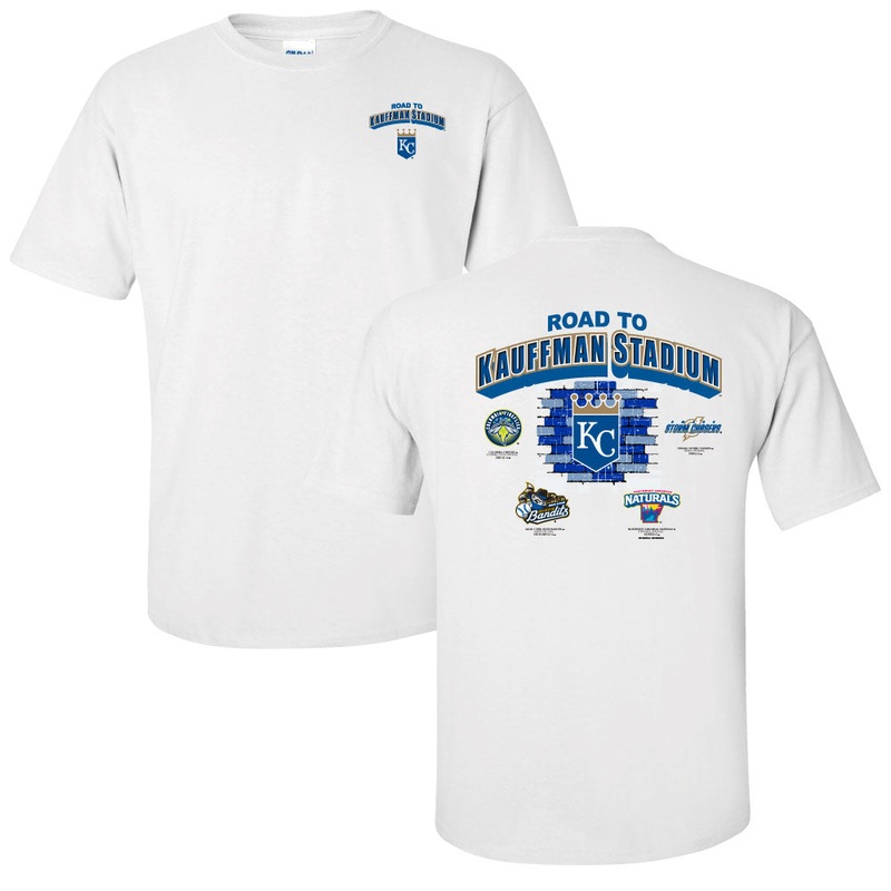 Omaha Storm Chasers Bimm Ridder Men’s Road to Kauffman Stadium White Tee