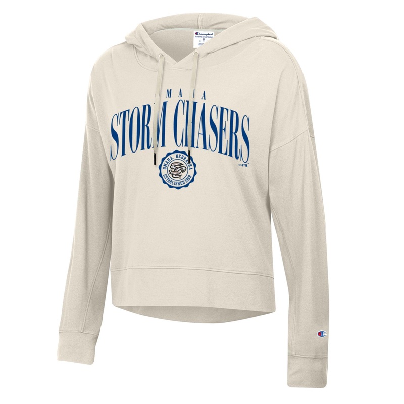 Omaha Storm Chasers Champion Women’s Sueded Soft Touch Ivory Canvas Hoodie