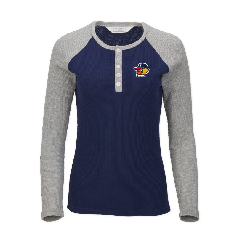 Toledo Mud Hens Ladies Waffle Knit Henley
