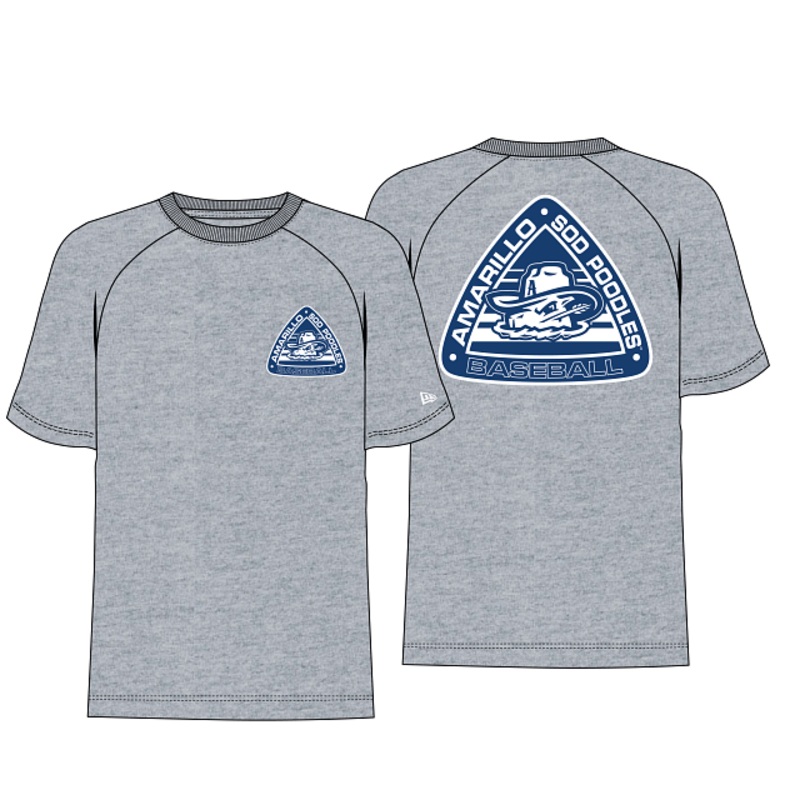 Amarillo Sod Poodles New Era Grey Game Raglan Tee